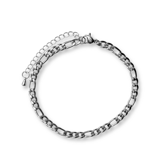 Figaro Silver Chain Bracelet