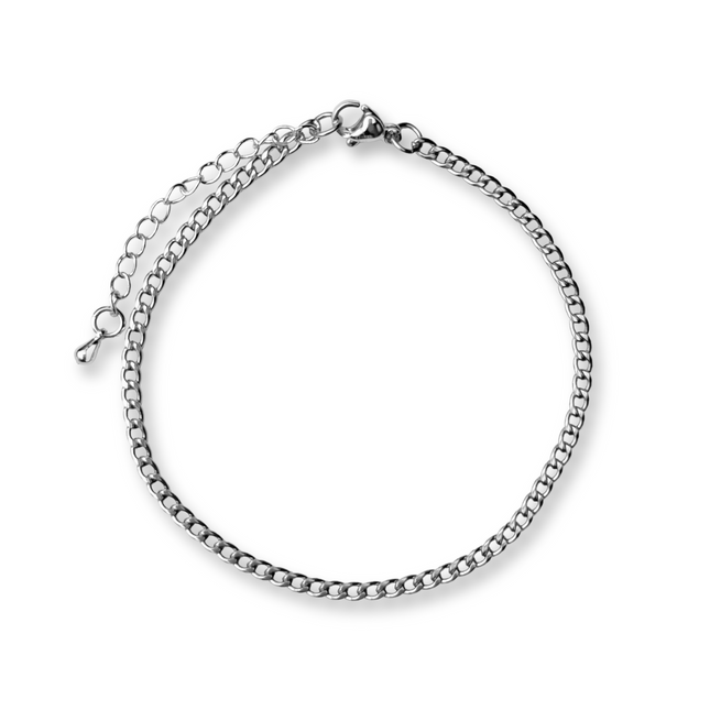 Curb Silver Chain Bracelet