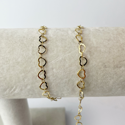 Heart Gold Chain By the Foot