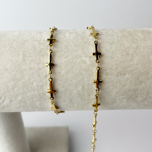 Cross Gold Chain By the Foot