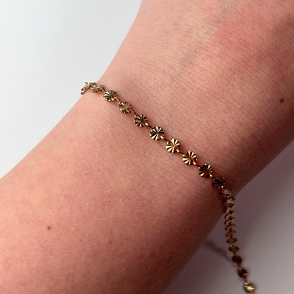 Flower Link Rose Gold Chain By the Foot