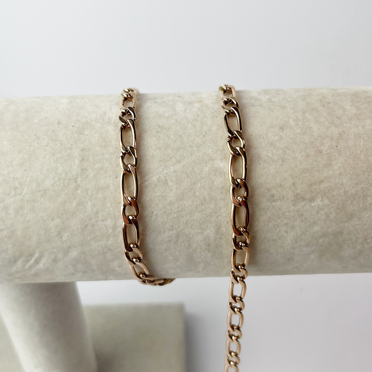 Figaro Rose Gold Chain By the Foot