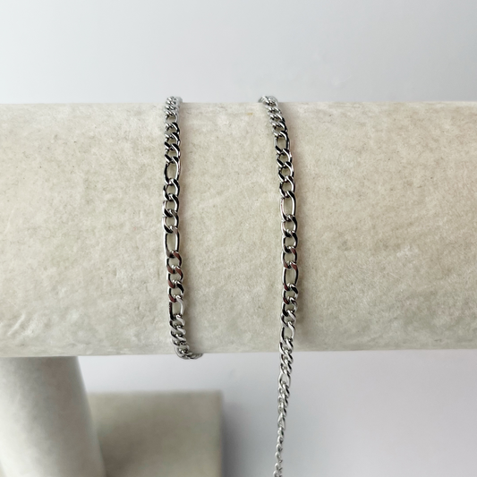 Figaro Silver Chain By the Foot