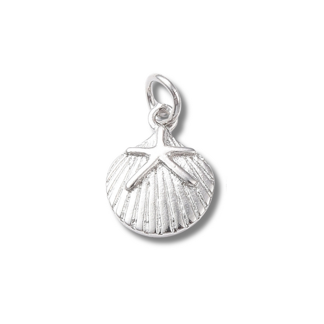Shell Starfish Silver Charm