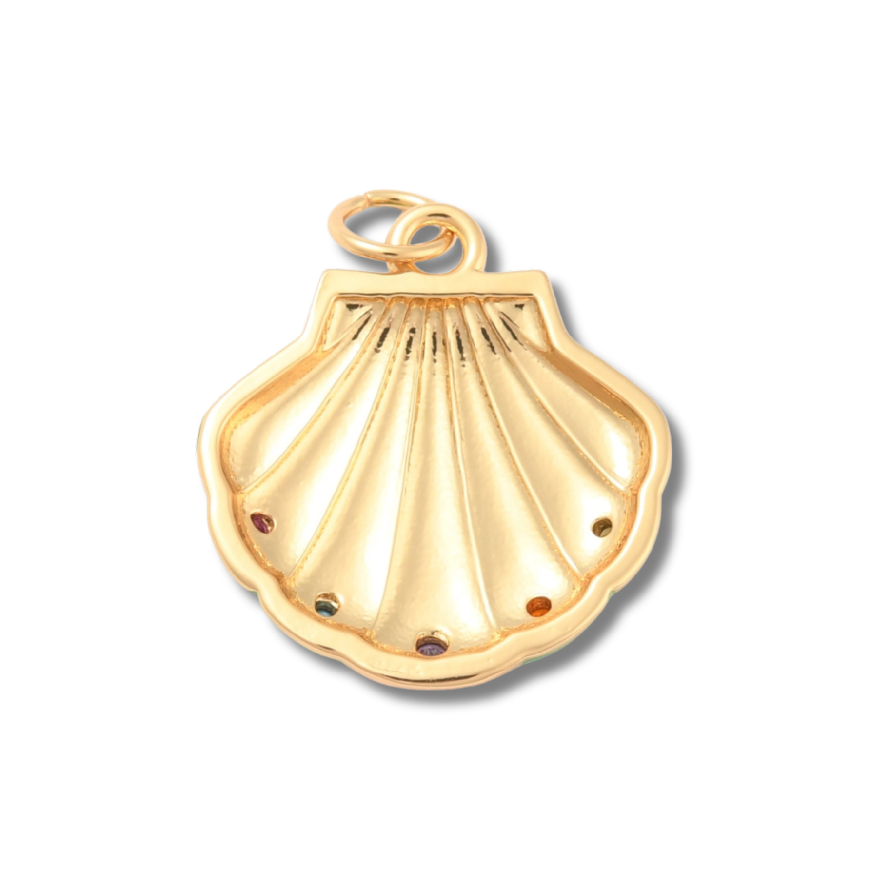 18k Gold Plated Brass Shell Charm