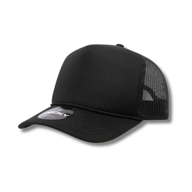 Decky 5 Panel Foam Trucker Hat - Black