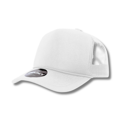 Decky 5 Panel Foam Trucker Hat - White