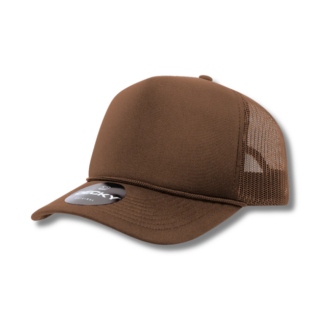 Decky 5 Panel Foam Trucker Hat - Brown