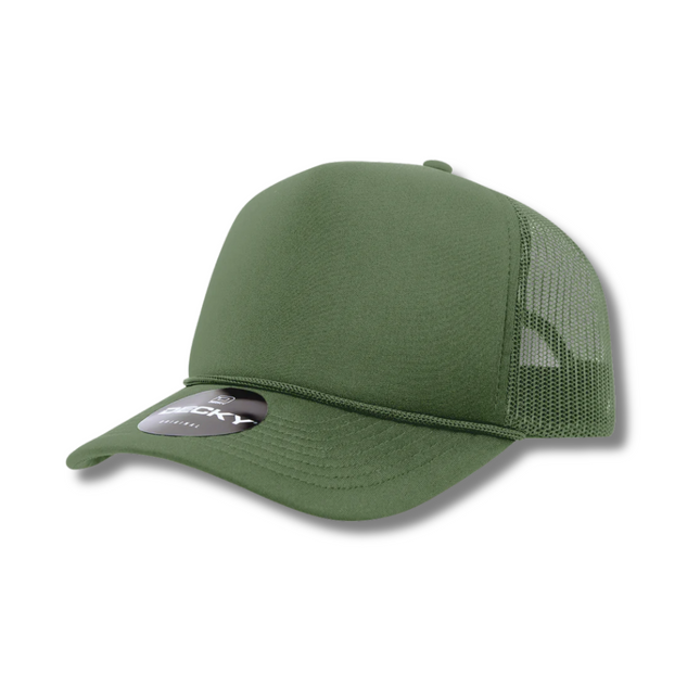 Decky 5 Panel Foam Trucker Hat - Olive