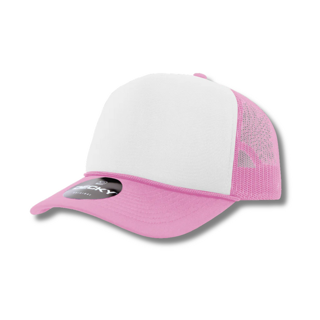 Decky 5 Panel Foam Trucker Hat - Pink & White