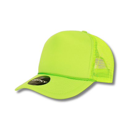Decky 5 Panel Foam Trucker Hat - Neon Yellow