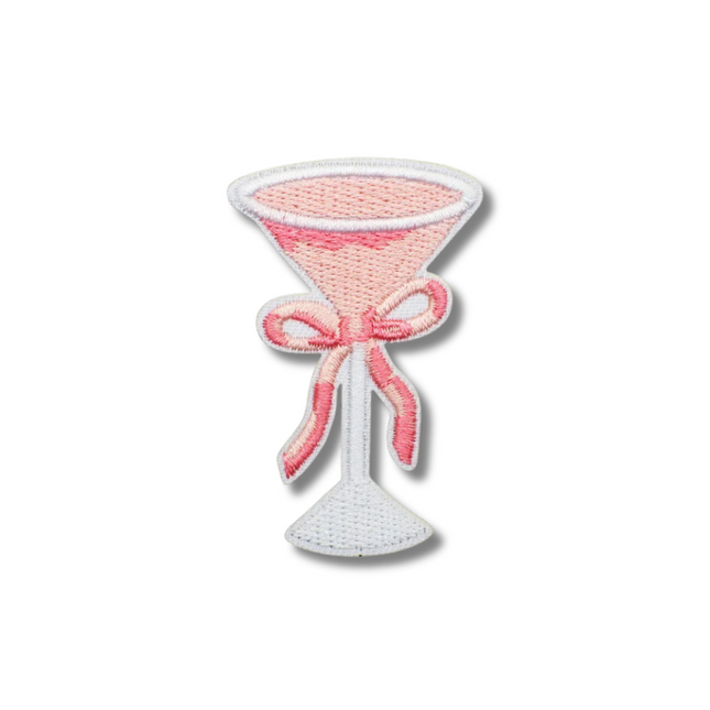 Martini Embroidered Iron On Patch