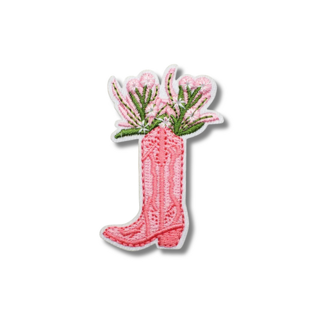 Cowboy Boots Vase Embroidered Iron On Patch