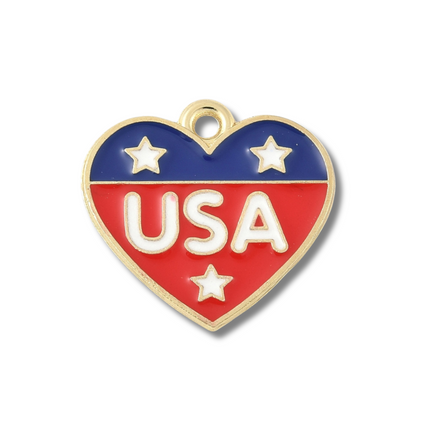 Heart USA Charm
