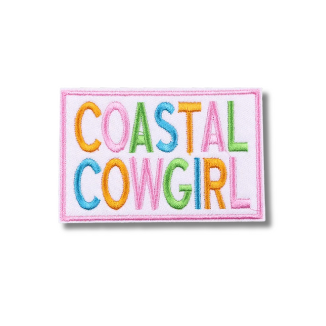 Coastal Cowgirl Embroidered Iron On Patch
