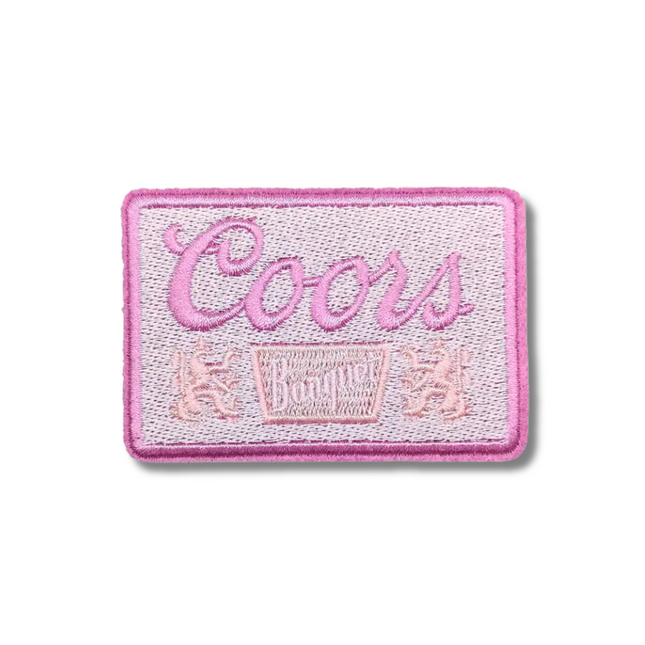 Coors Pink Embroidered Iron On Patch