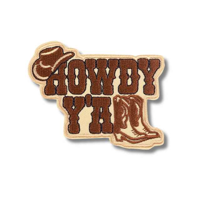 Howdy Y'all Embroidered Iron On Patch