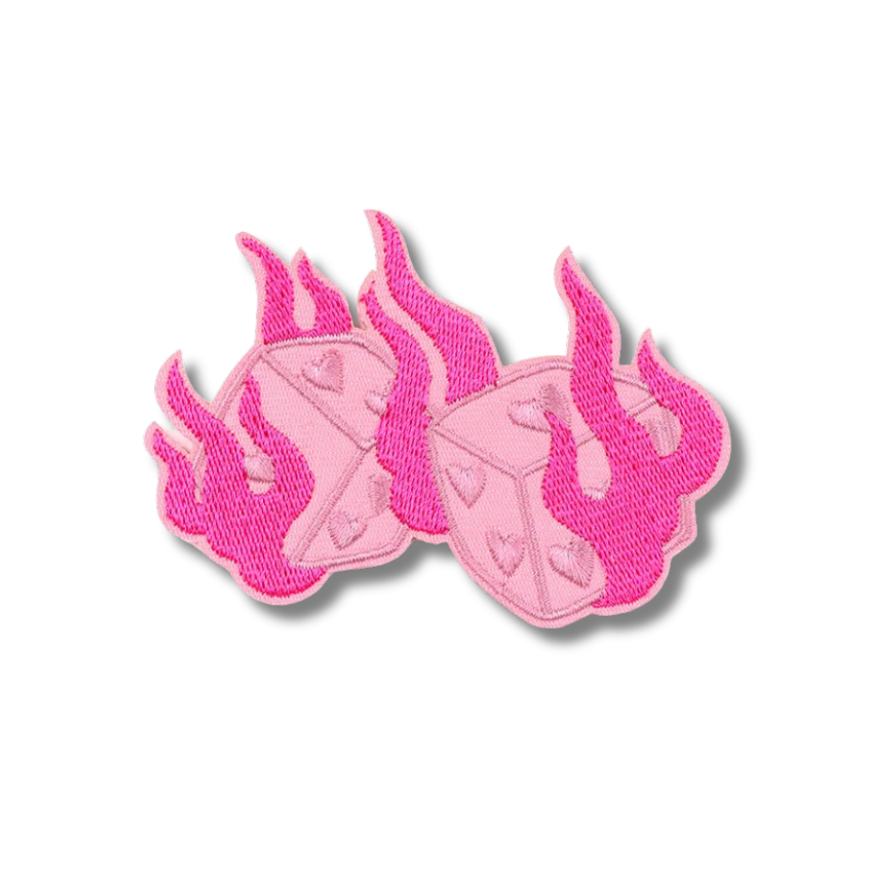 Dice Flame Embroidered Iron On Patch