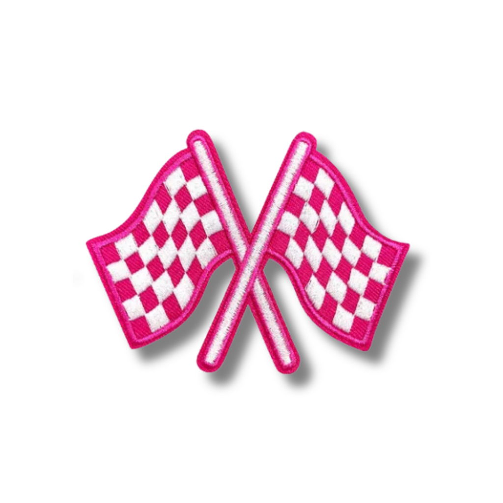 Checkered Flag Embroidered Iron On Patch