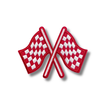 Checkered Flag Embroidered Iron On Patch