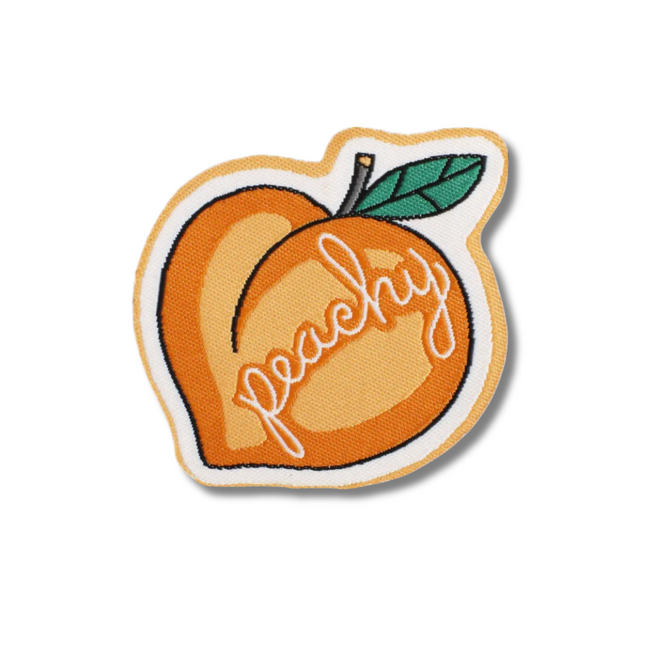 Peachy Embroidered Iron On Patch
