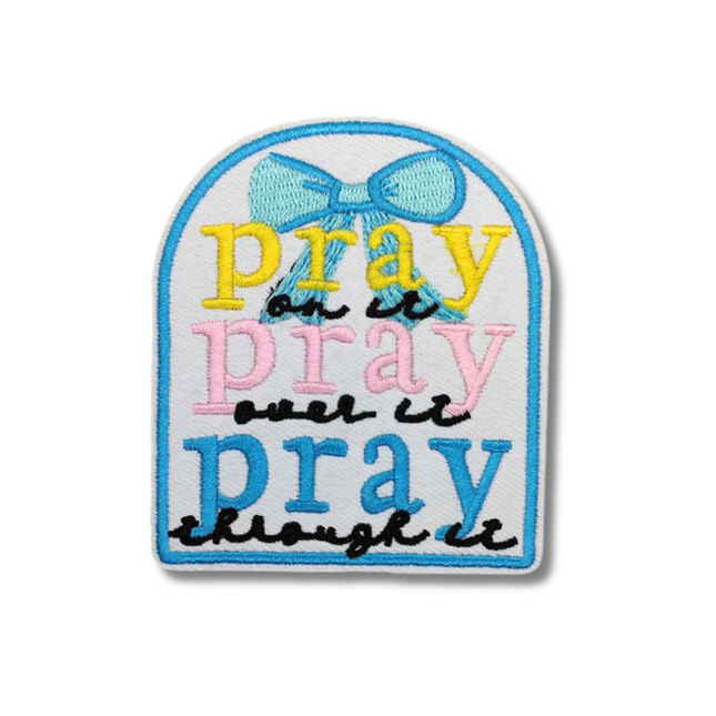 Pray Embroidered Iron On Patch