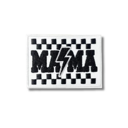 Mama Checkered Embroidered Iron On Patch