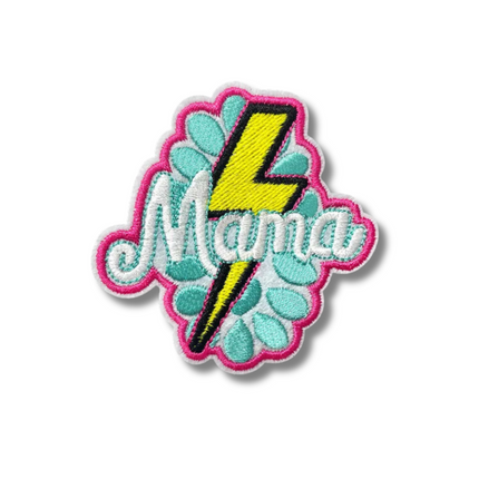 Mama Bolt Embroidered Iron On Patch