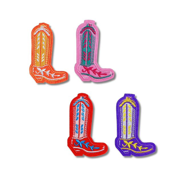 Gameday Cowboy Boot Embroidered Iron On Patch
