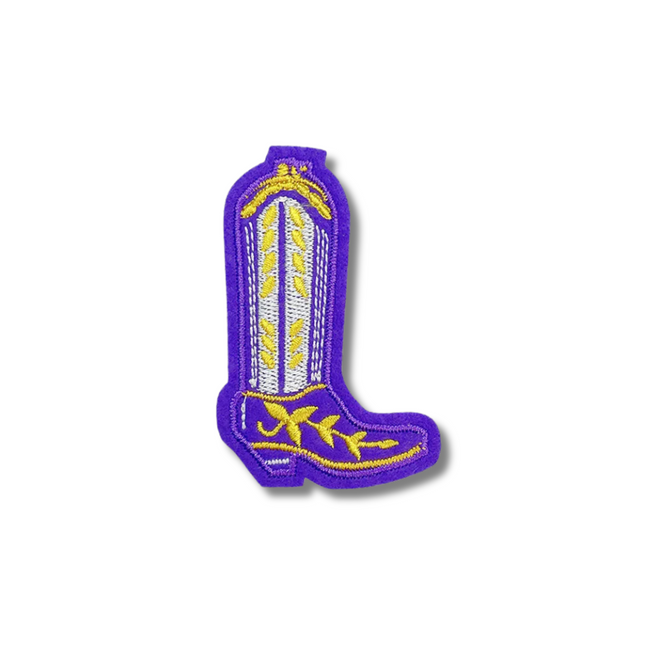 Gameday Cowboy Boot Embroidered Iron On Patch