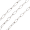 Silver Paperclip Link Chain 4.8mm By the Foot - Stainless Steel