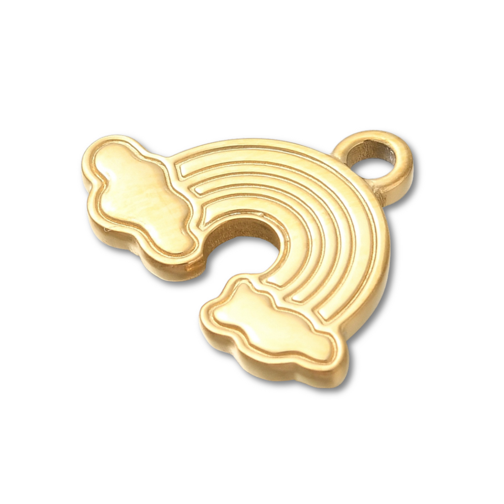 18k Gold PVD Stainless Steel Rainbow Charm