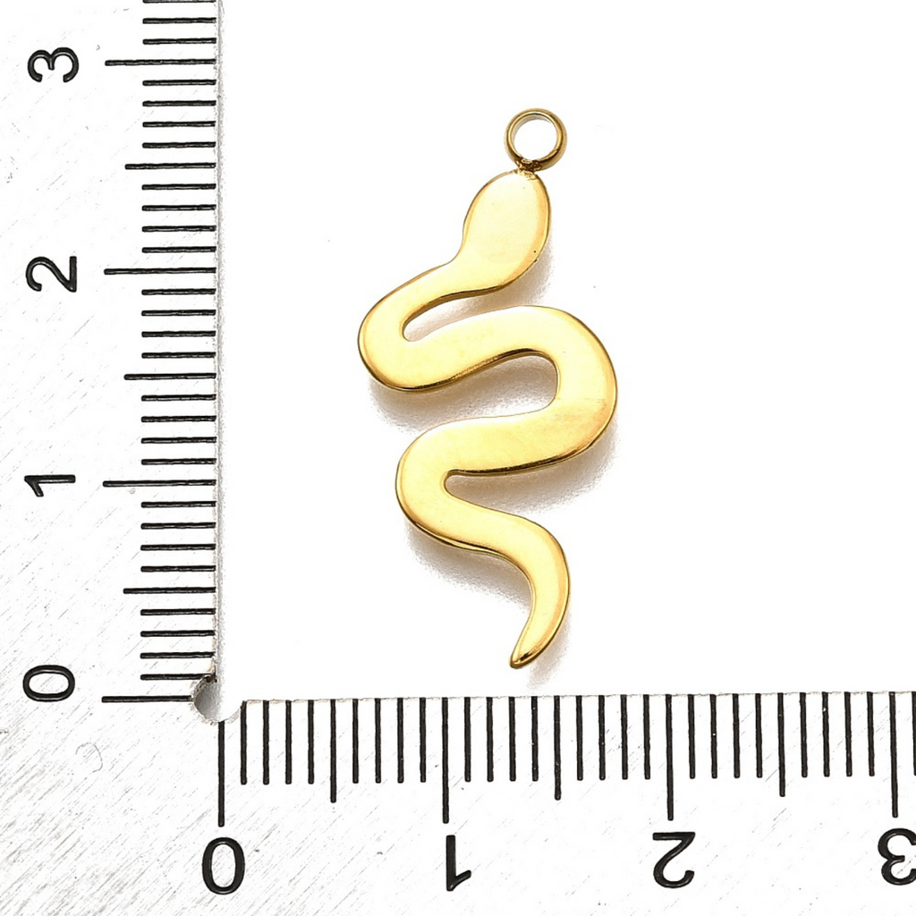 18k Gold Plated Stainless Steel Snake Charm