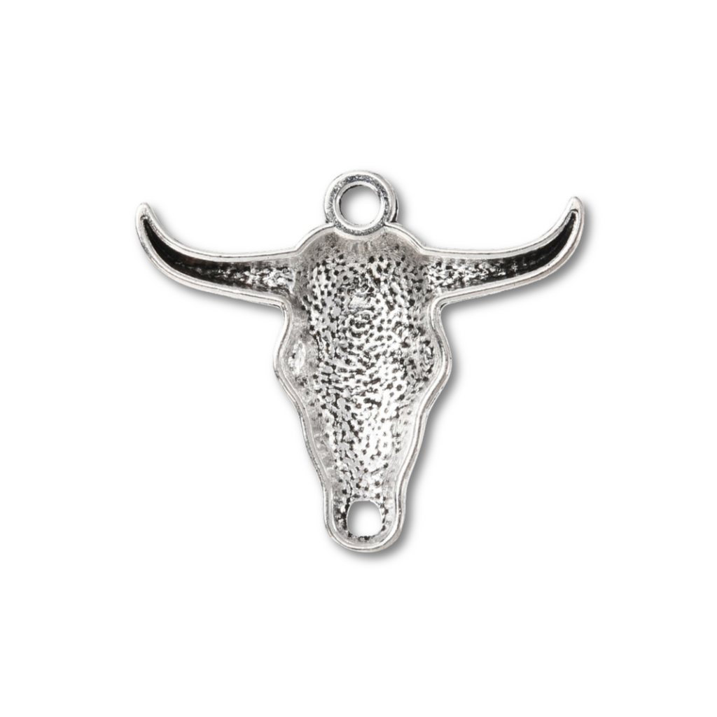 Silver Alloy Bullhead Charm