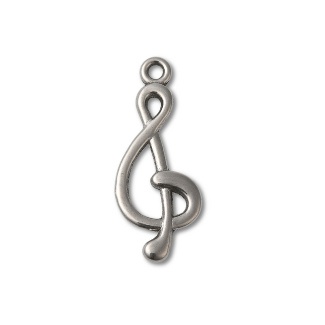Music Note Silver Charm