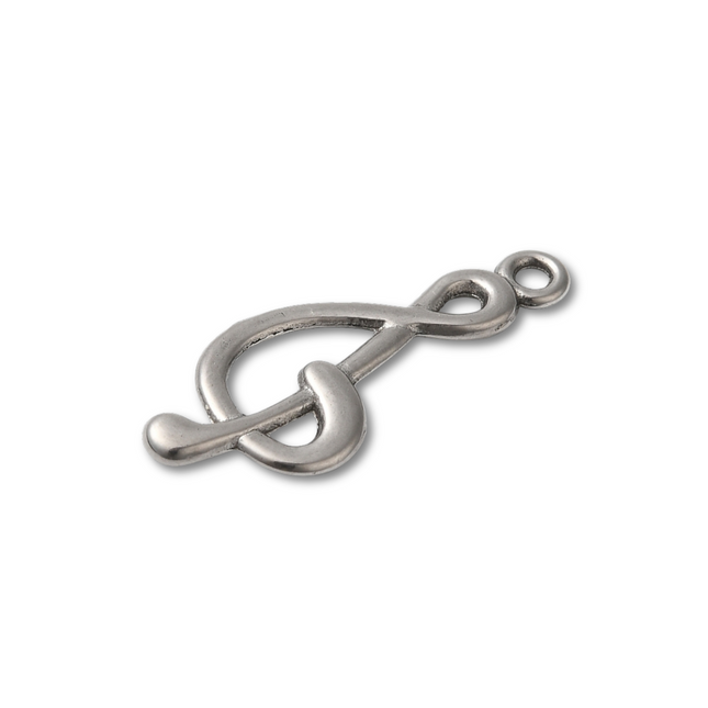 Music Note Silver Charm