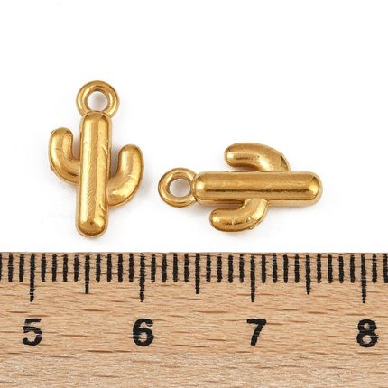 Cactus Gold Charm