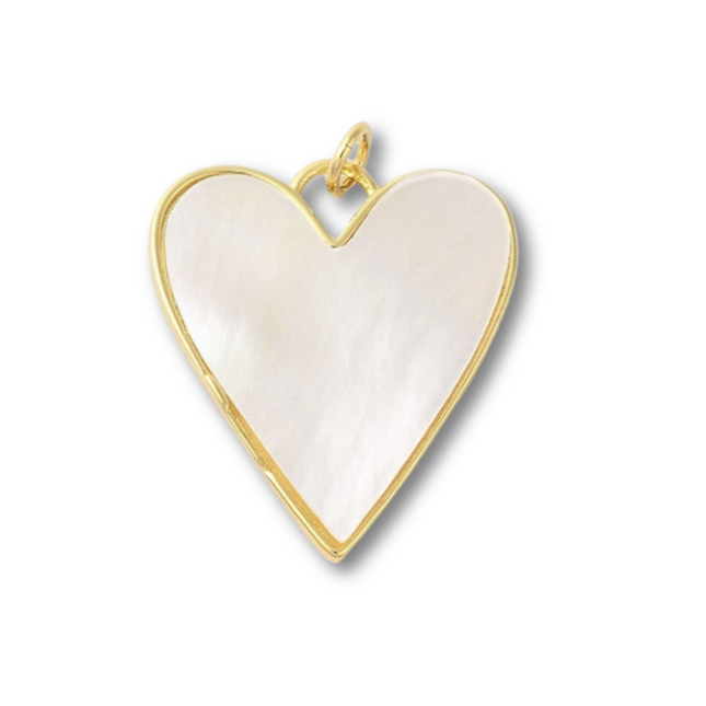 Heart Mother of Pearl Gold Charm