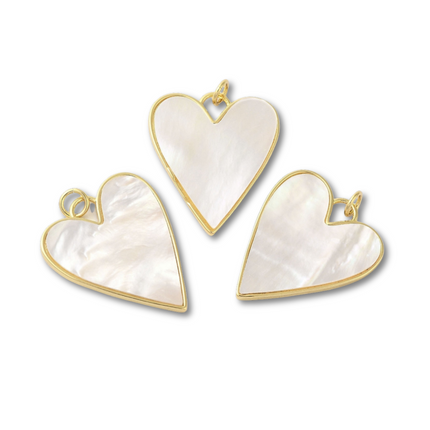 Heart Mother of Pearl Gold Charm