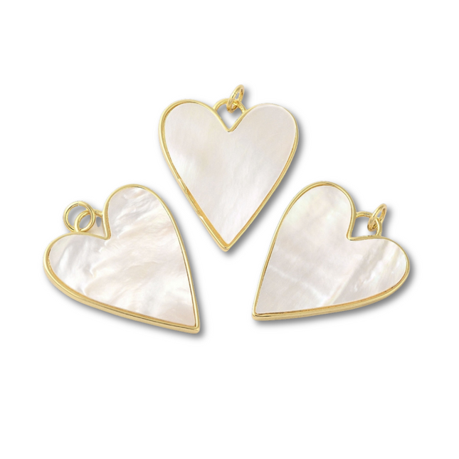 Heart Mother of Pearl Gold Charm