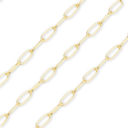 Gold Paperclip Link Chain 4.8mm By the Foot - Ion Plated Stainless Steel