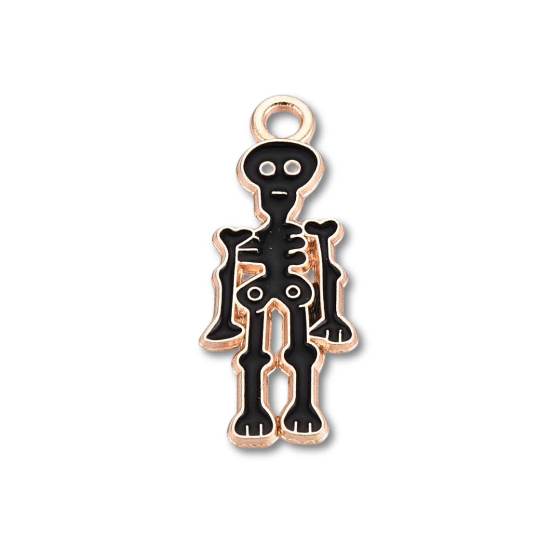 Skeleton Black Gold Charm