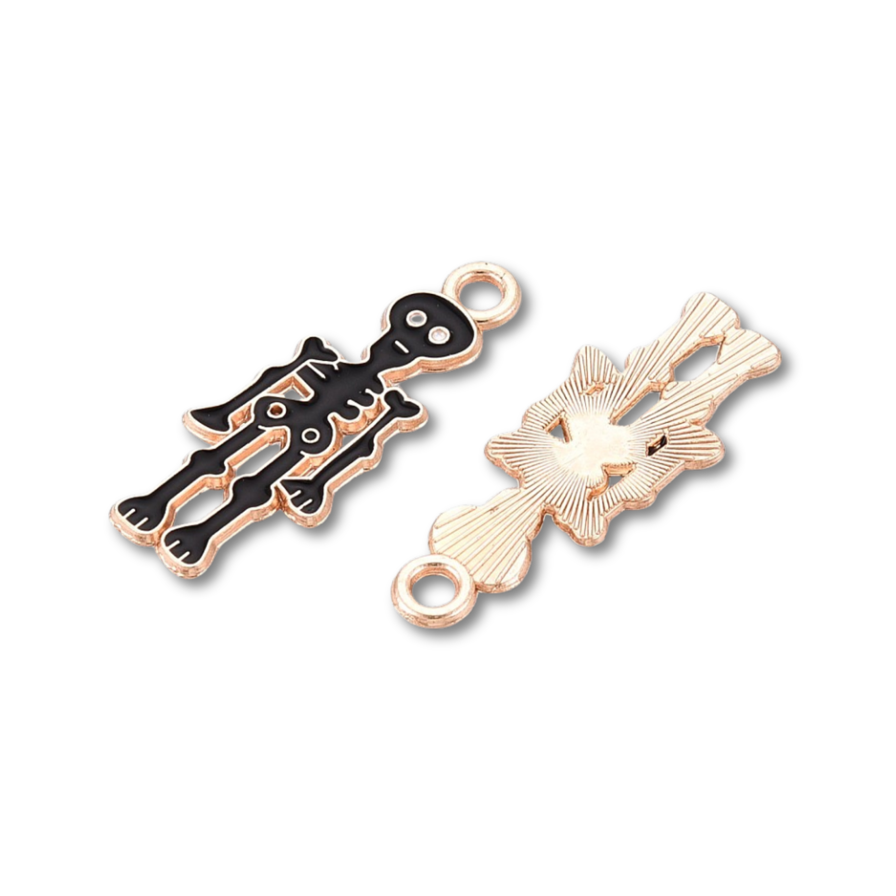 Skeleton Black Gold Charm
