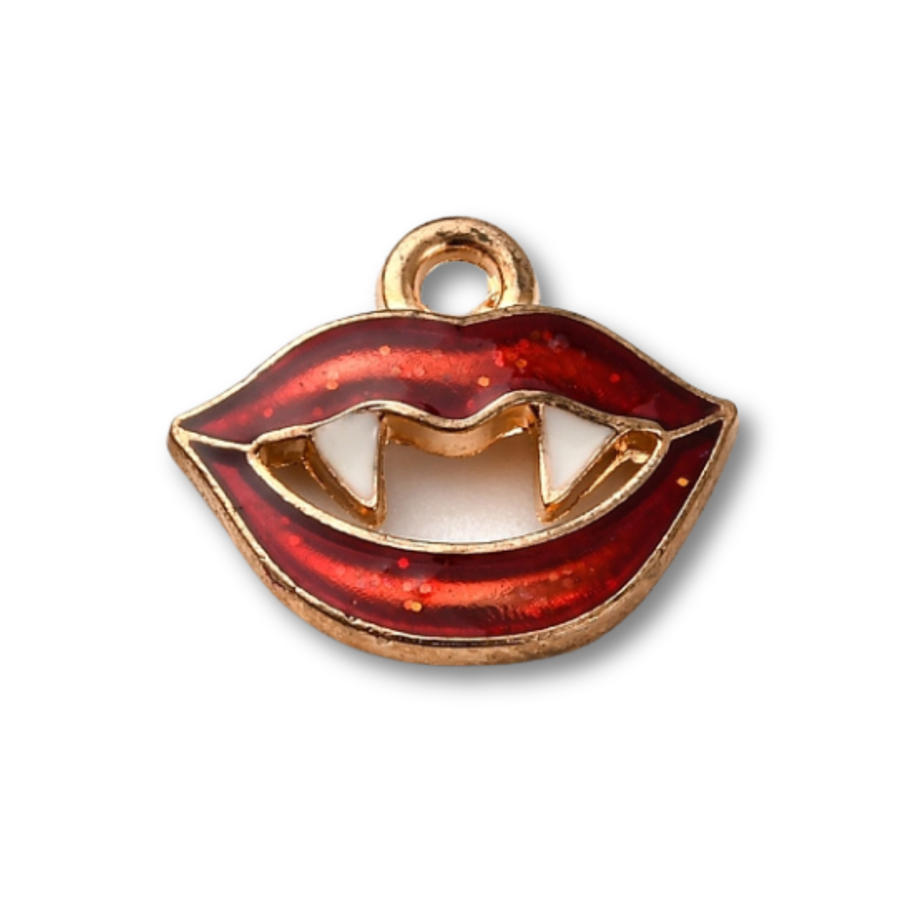 Vampire Lips Gold Charm