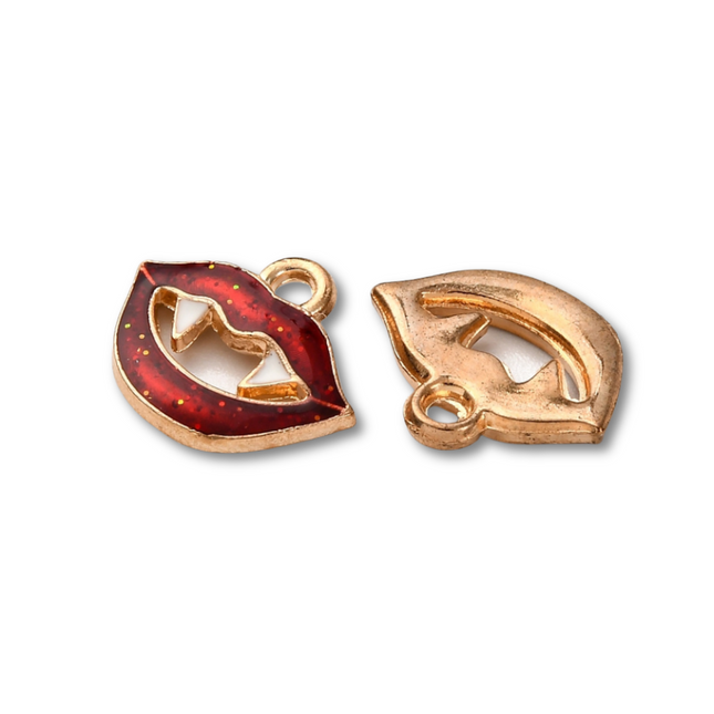 Vampire Lips Gold Charm