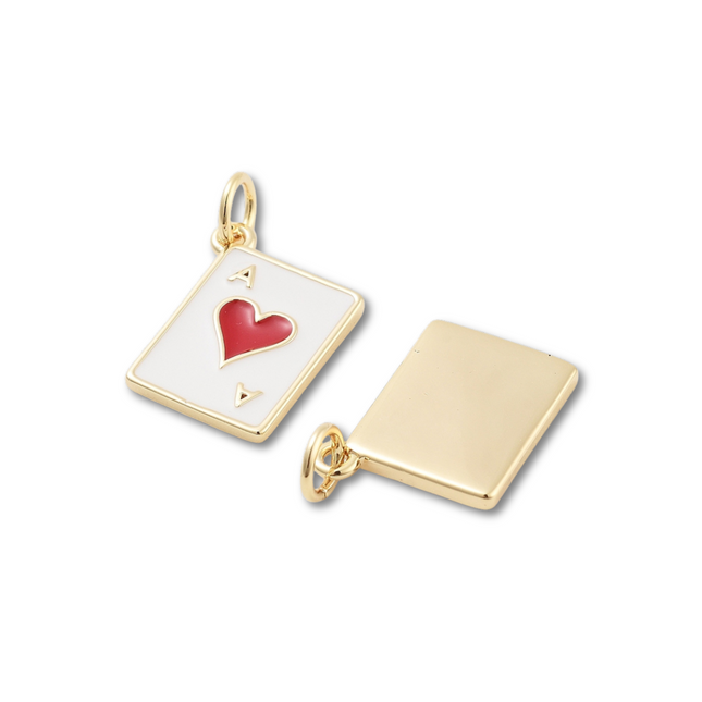 Playing Card Gold Charm - Assorted