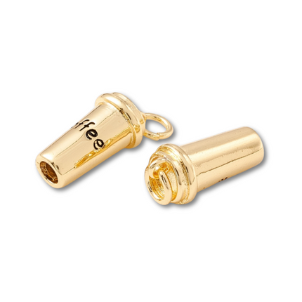 Coffee Cup Gold Charm