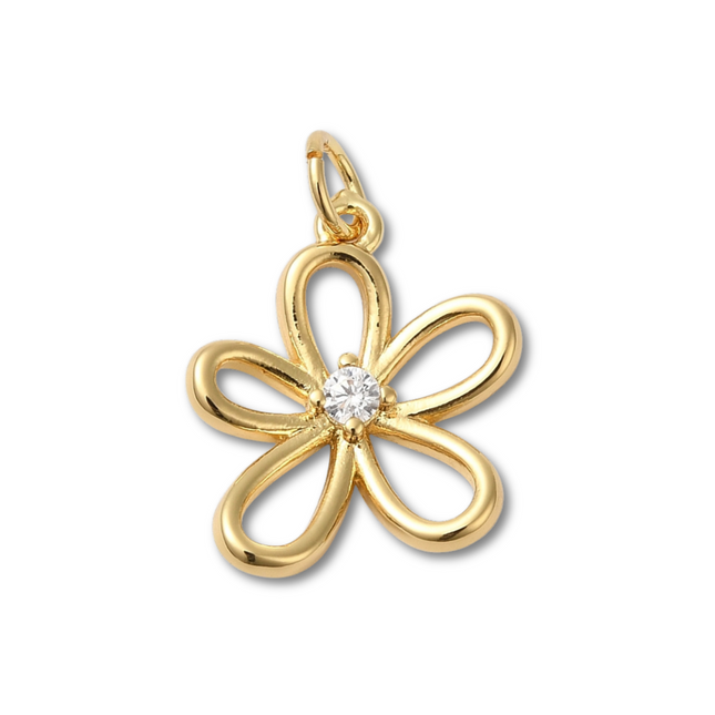 Flower Gold Charm