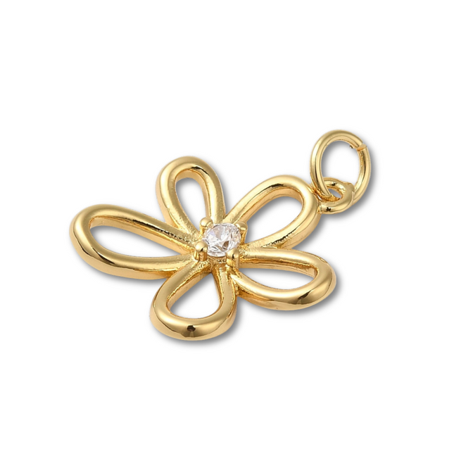 Flower Gold Charm