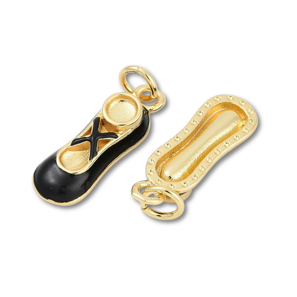 18k Gold Plated Brass Ballet Shoe Charm